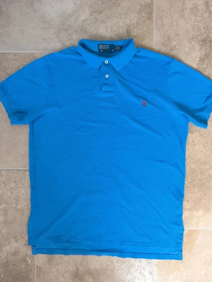 Polo Ralph Lauren homme taille XL Bleu logo rouge excellent état - photo numéro 2