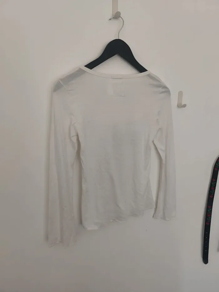 Top blanc crème #top #teeshirt #manches #longues - photo numéro 4