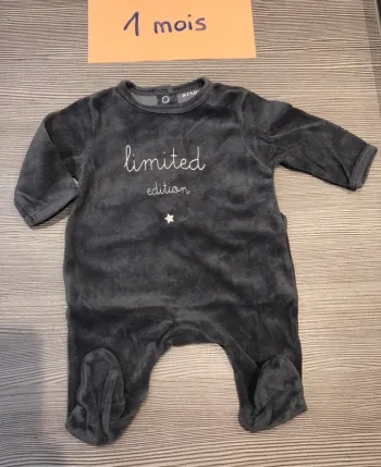 Pyjama velours garçon 1 mois Kiabi