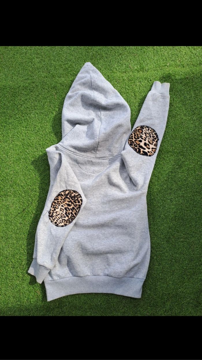 Sweat-shirt à grosse capuche Cabaneli léopard taille XS - photo numéro 7