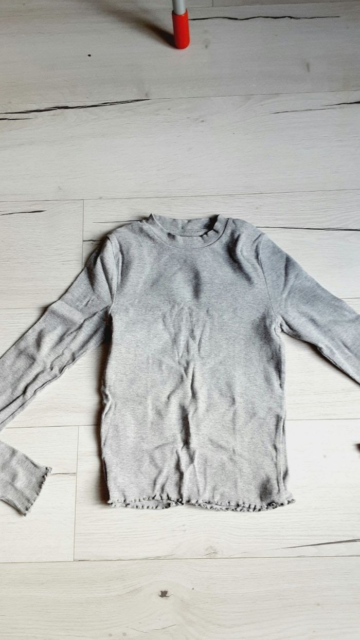 Vêtement fille tee-shirt manches longues gris Gémo 14 ans - photo numéro 2