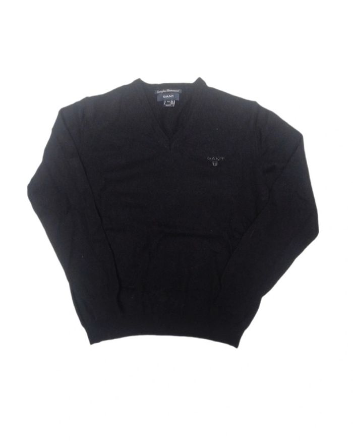 Pull bleu marine col V laine mérinos | Gant | M