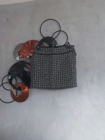 Mini jupe tweed noire H&M