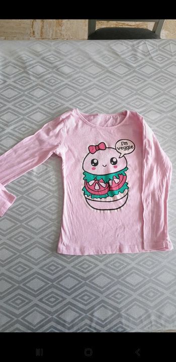 T-shirt manches longues rose 4 ans