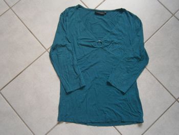 Tee-shirt ML bleu canard KIABI Taille 38