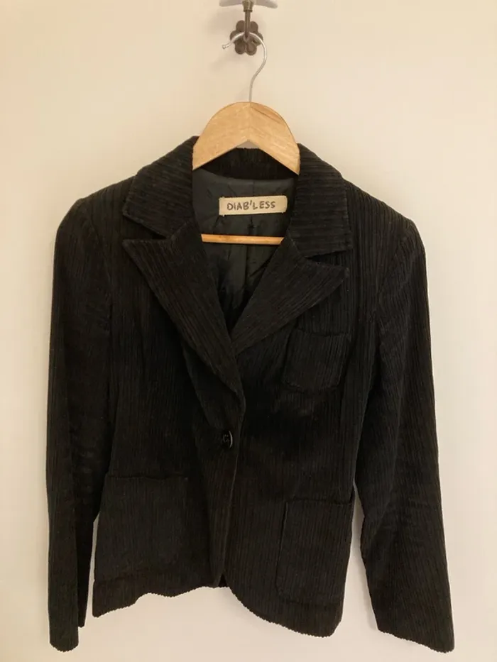 Belle veste en velours noire taille 38 Diabless