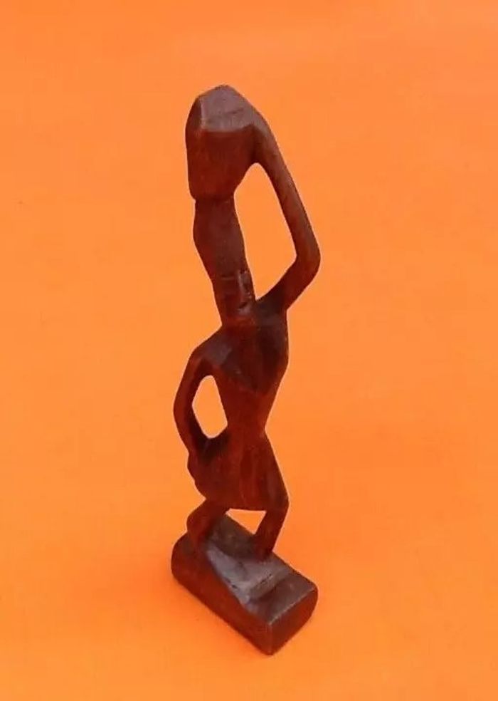 Art Africain Statuette bois sculpté Porteuse - photo numéro 2
