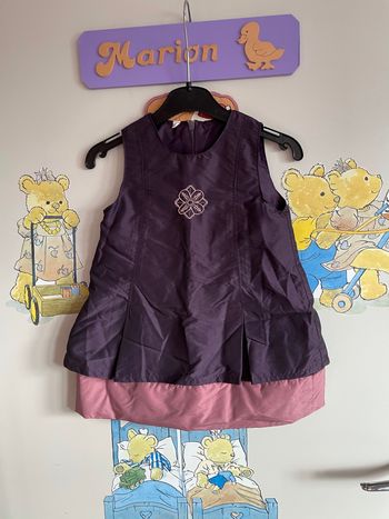 Robe violette et rose, taille 12 mois.
