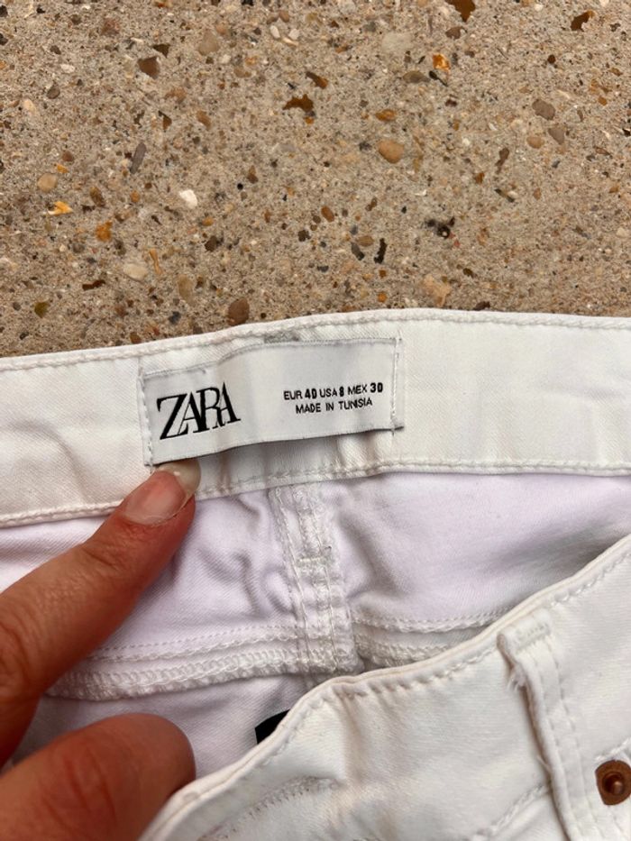 Jean blanc Zara taille 40 - photo numéro 3