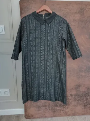 Robe chemiser noir irisée