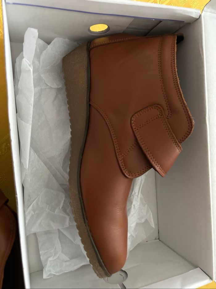 Bottines femme en cuir marron marque generico taille 39 - photo numéro 9