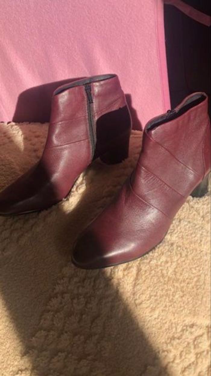 Bottines cuir Bordeaux neuve