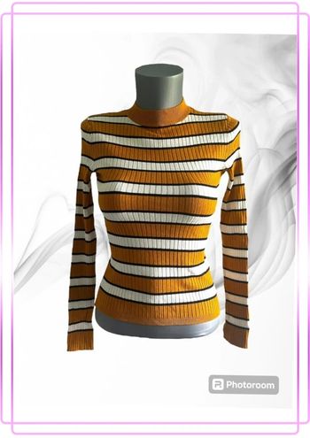 Haut rayé moutarde - Bershka - Taille S