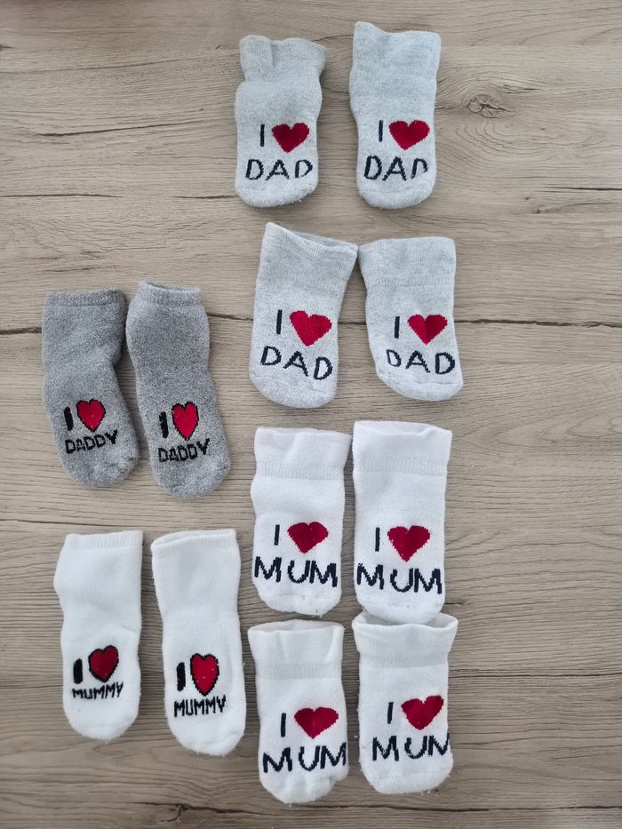 Lot 6 paires de chaussettes, I love MUM/DAD.