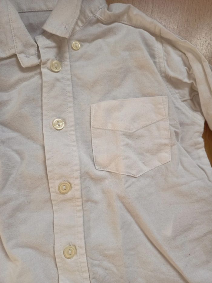 Chemise manches longues blanches 6 mois - photo numéro 2