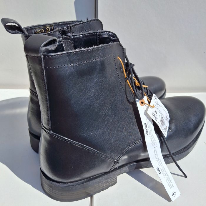 Bottines à Lacets En Cuir  Noir Homme Neuve Bonobo - photo numéro 2