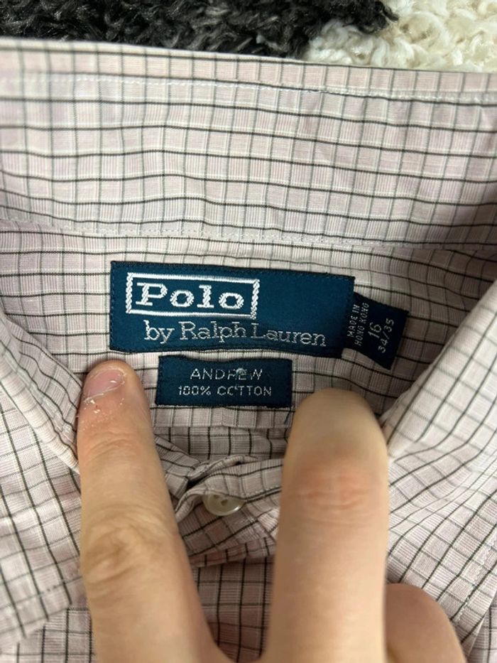 Chemise Ralph Lauren a carreaux marron et blanc taille L style old money - photo numéro 4