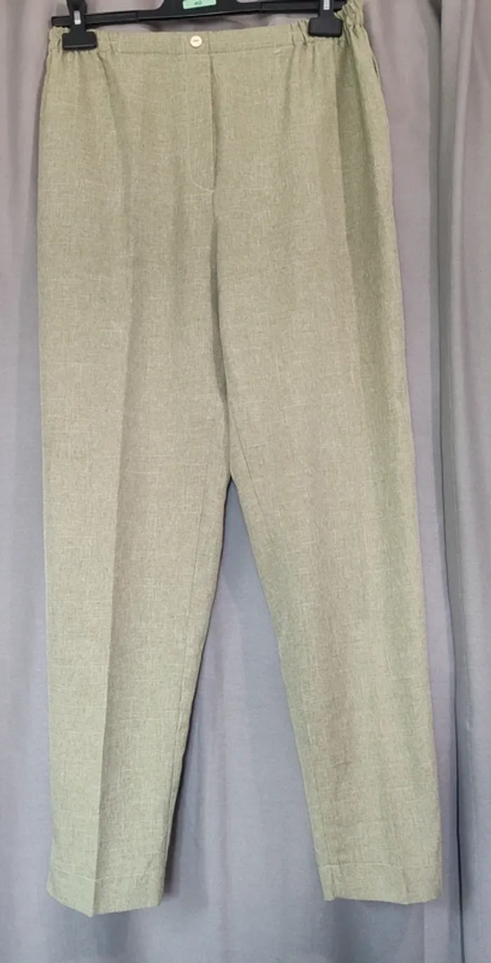 Pantalon droit - vert amande - fluide - photo numéro 5