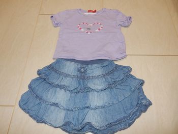 Ensemble tee-shirt et jupe jeans 18 mois