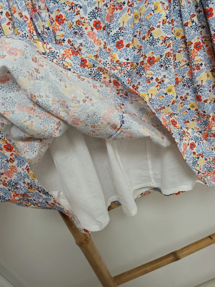 Jolie robe doublée en velours fleuri Liberty & col Claudine Sergent Major taille 11 ans - photo numéro 8