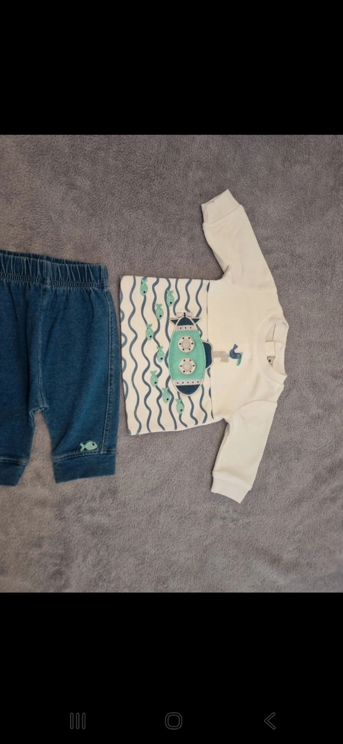 Ensemble bebe motif petit poisson - photo numéro 2