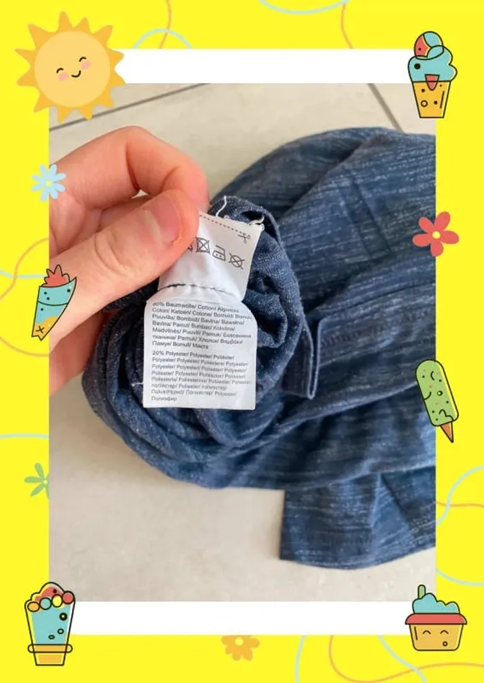 T shirt marine blanc - photo numéro 5