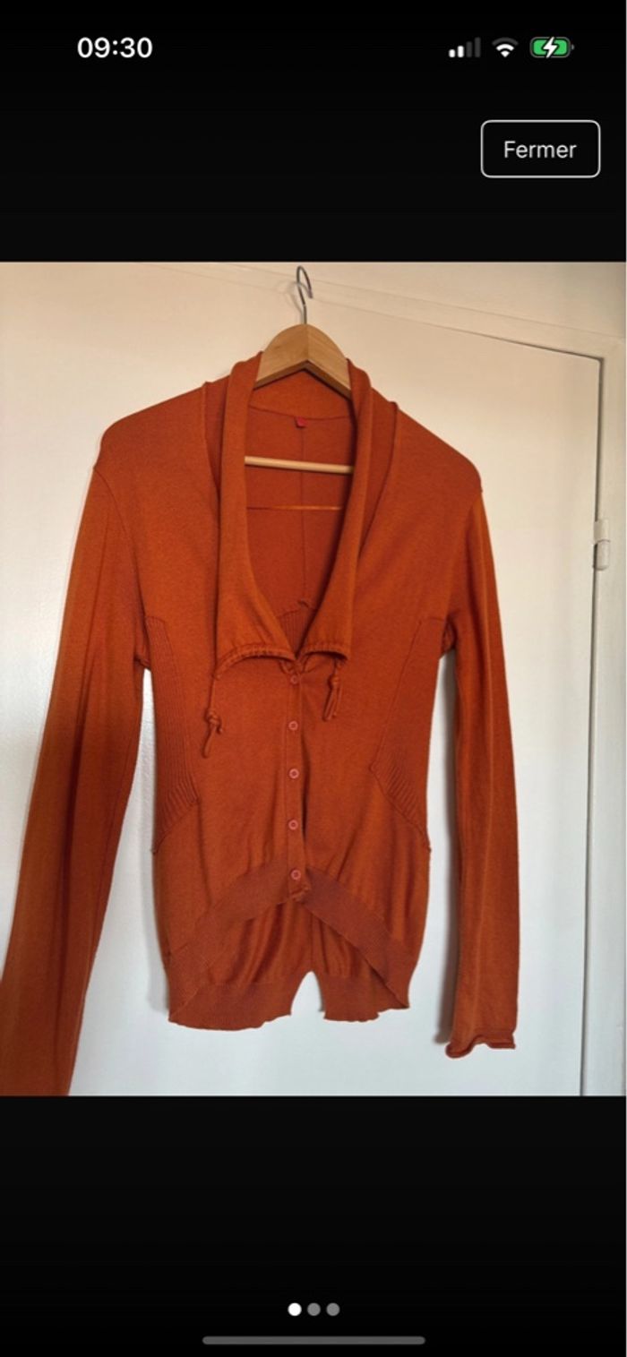 Cardigan asymétrique orange miss Captain