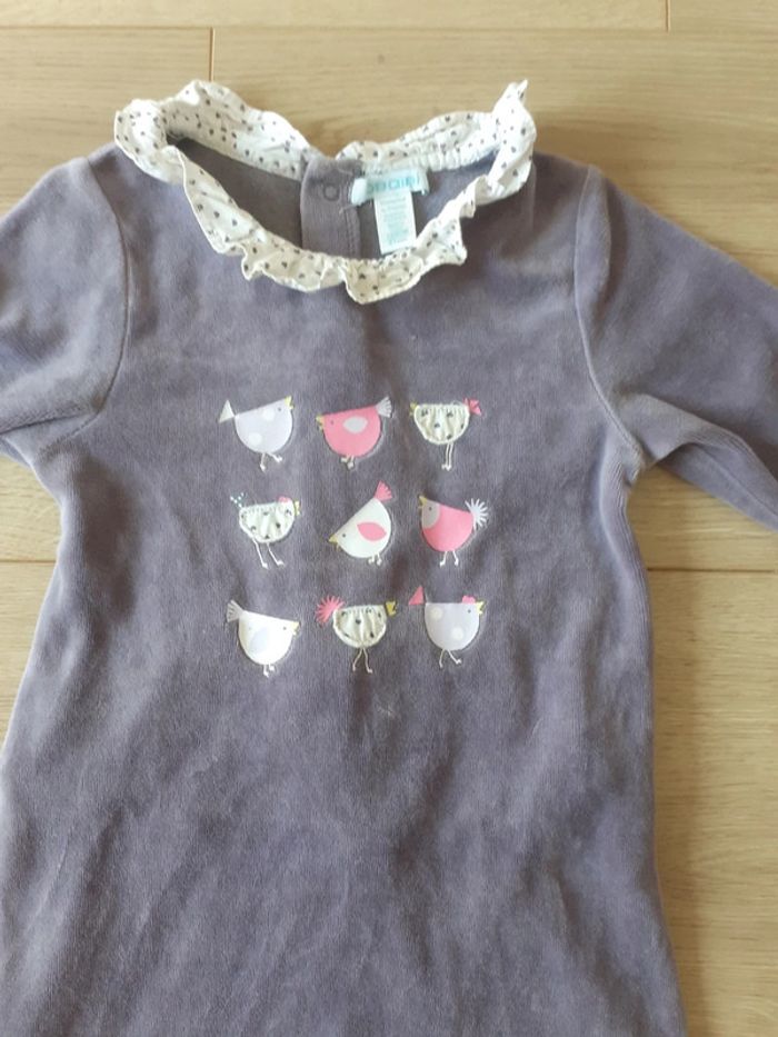 Grenouillère / pyjama fille 18 mois velour Obaïbi - photo numéro 2