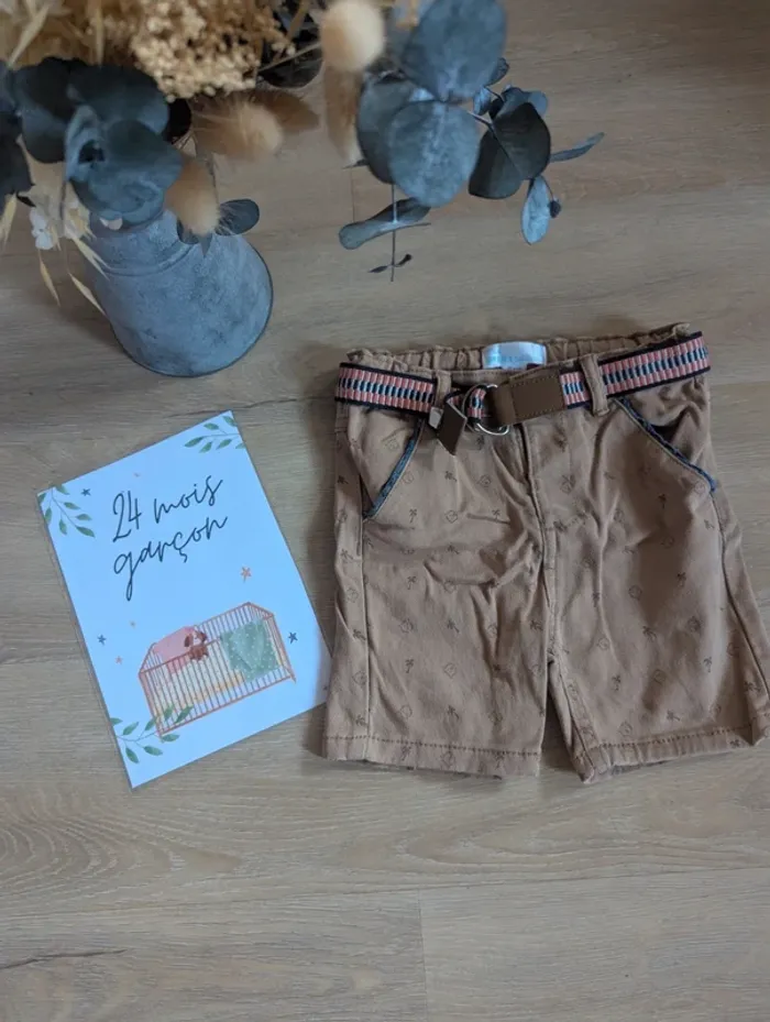 Short Mes petits Cailloux 23 mois beige