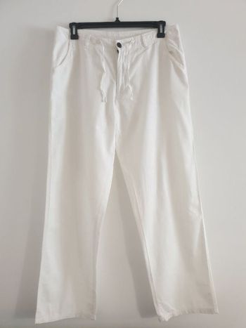 Pantalon blanc en lin livergy 44