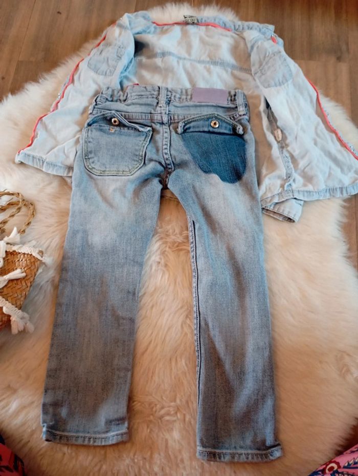 Look fille 3 ans chemise en jean tao + jean h&m - photo numéro 11
