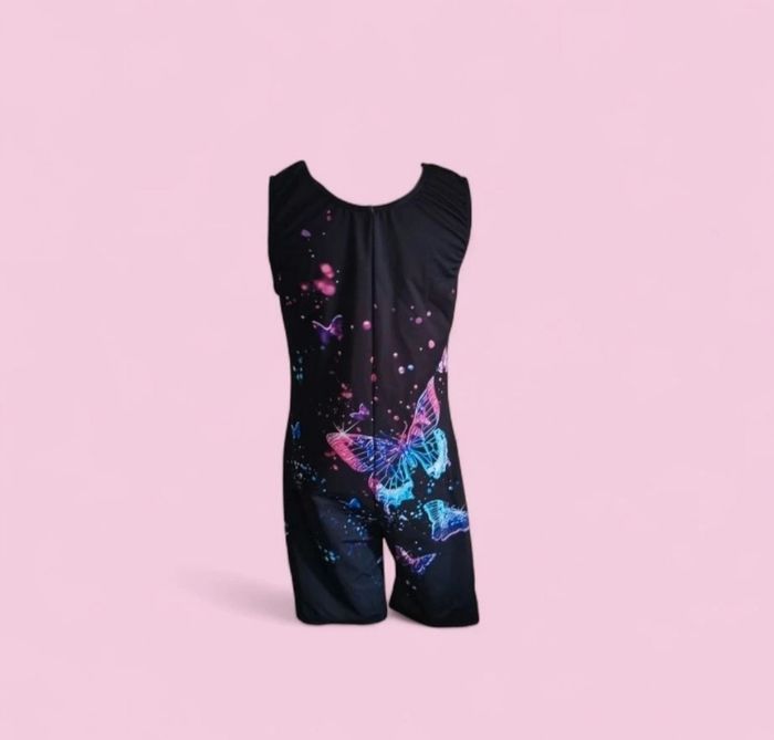 Maillot de bain 1 pièce shorty noir papillon taille 14 ans neuf - photo numéro 2