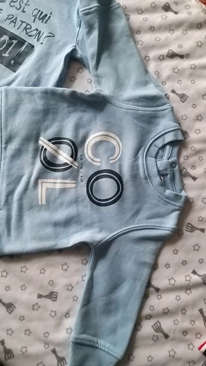 Pull neuf + tee-shirt manche longue 6 mois gémo - photo numéro 3