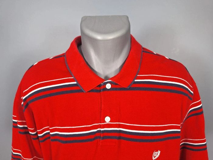 polo manche courte chaps rouge a rayures - taille 2XL - brodé (465) - photo numéro 3