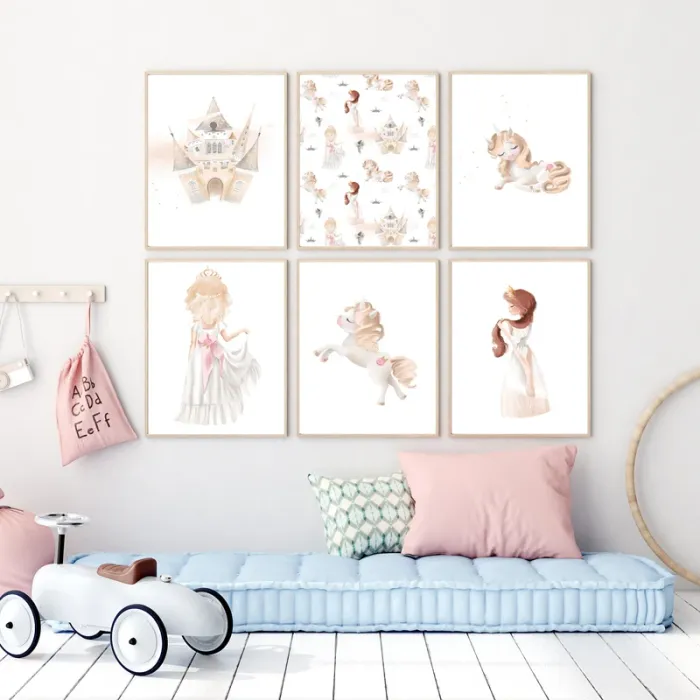 Affiches “Princesse et licorne” pour chambre enfant - photo numéro 3