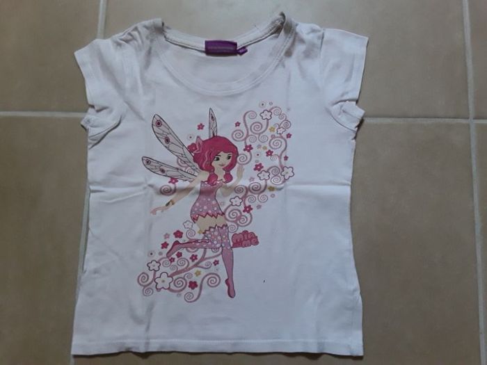 T-shirt blanc MC fille été 6 ans