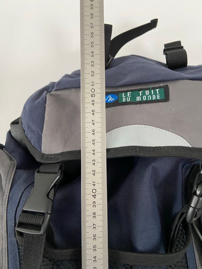 Grand Sac à Dos Randonnée / Voyage "Le Toit du Monde" - Bleu et Gris - photo numéro 9