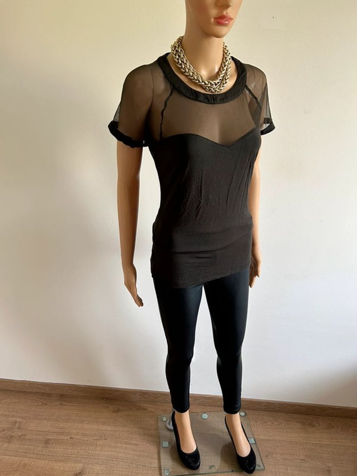 Haut kaki à manches courtes Morgan taille L TBE - photo numéro 4