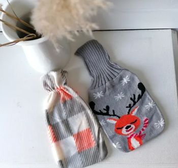 Lot de 2 housses à motifs Noël Rennes pour bouillotte