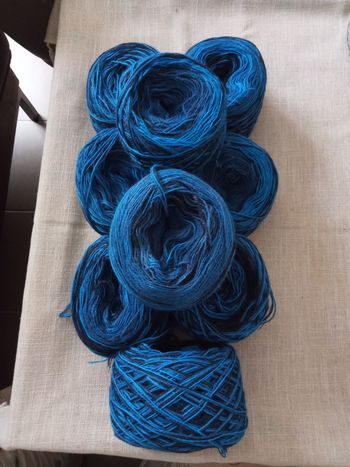 Lot de 9 Pelotes Tons Bleus (715g)