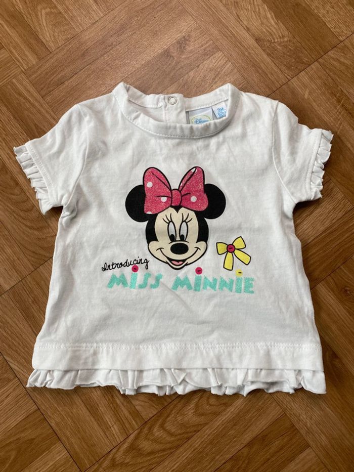 T-shirt manches courtes 3 mois Minnie de Disney