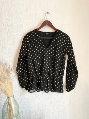 Blouse noire et dorée taille xs 34 Jolie Jolie petits soirs