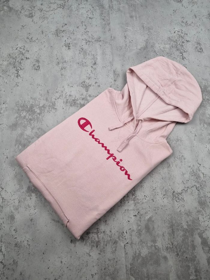 Sweat à capuche Champion rose – Taille S Femme (mesures en photos)