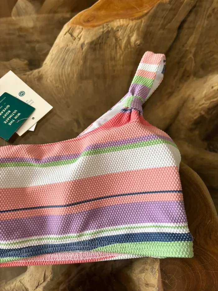 Haut de maillot de bain Roxy une bretelle rayures texture - photo numéro 4