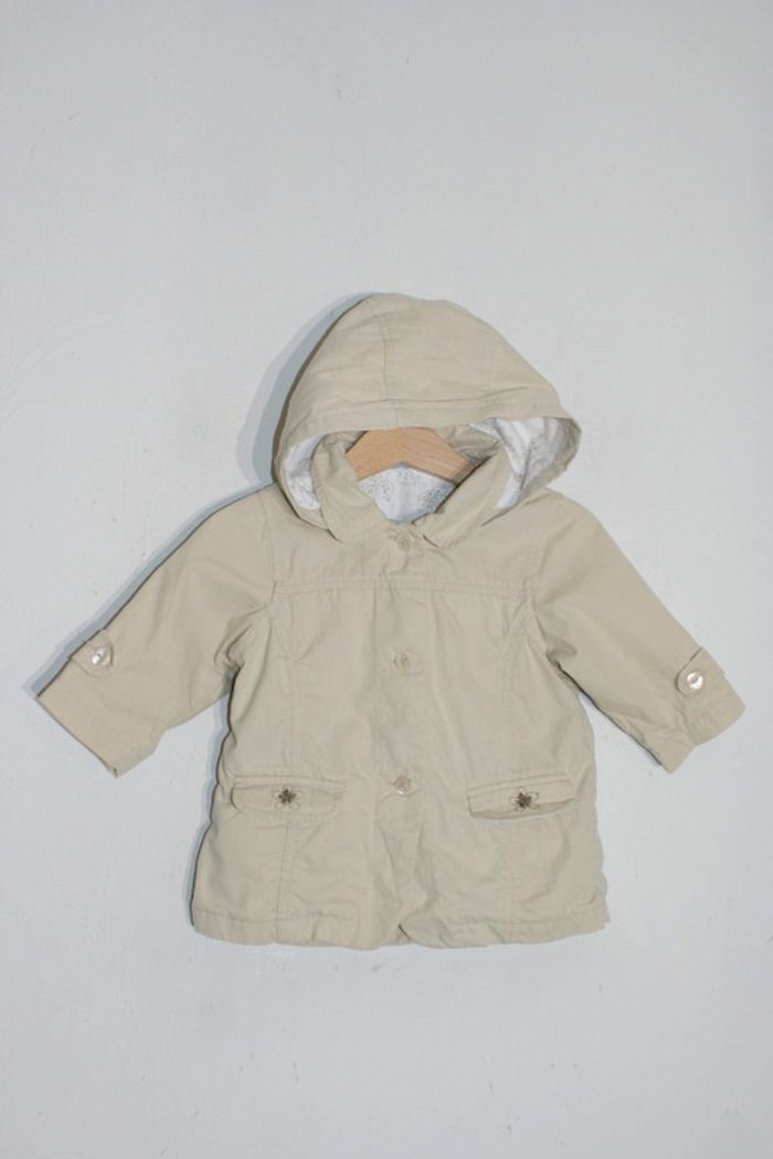 Veste mi-saison Bout'chou beige avec capuche amovible