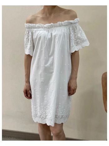 Robe été broderie anglaise blanc L 40 épaule Nu