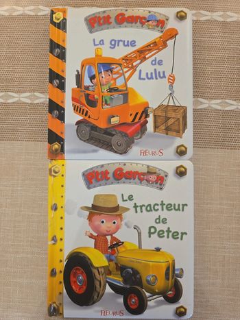 Lot livres P'tit Garçon La grue de Lulu et Le tracteur de Peter