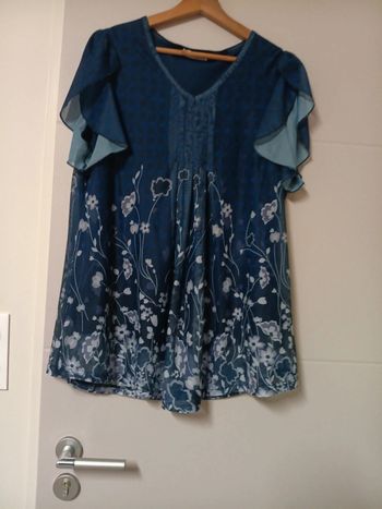 Tunique manche courte ton de bleu