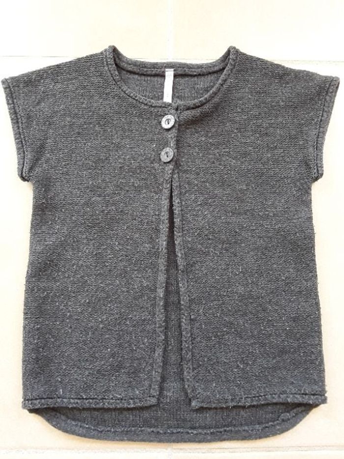 Gilet sans manches gris foncé chiné fille 8 ans GEMO BE
