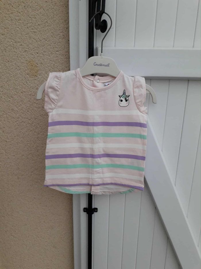 lot 2 tee-shirts bb filles 12 mois - photo numéro 2